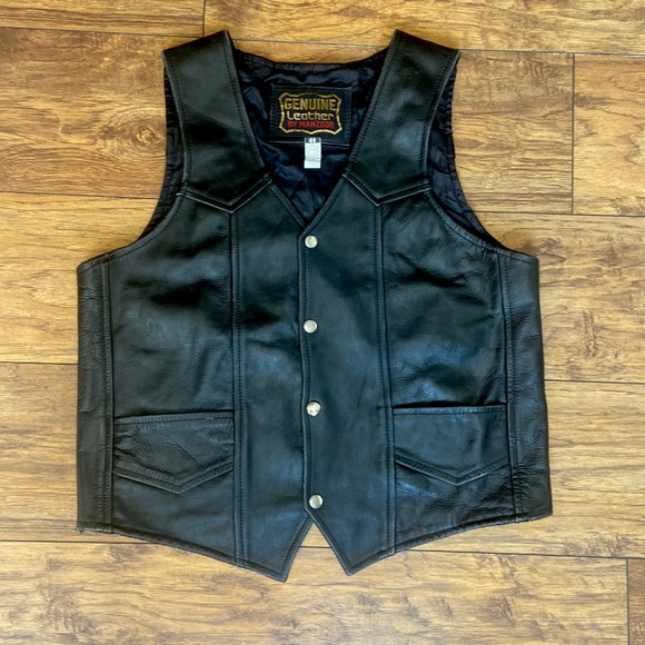 manzoor Other - Genuine Leather black biker vest